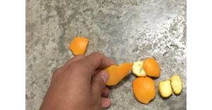 leading by example: picking up orange peels